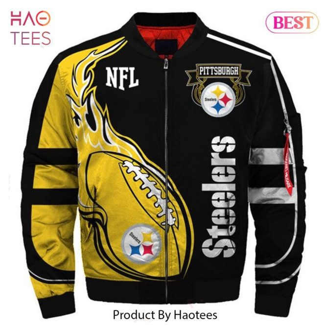 New Fashion   Pittsburgh Steelers Bomber Jacket Winter Coat Gift For Men - Image 3