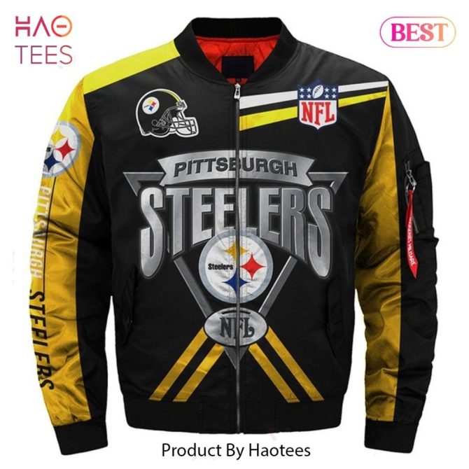 New Fashion   Pittsburgh Steelers Bomber Jacket Winter Coat Gift For Men - Image 6