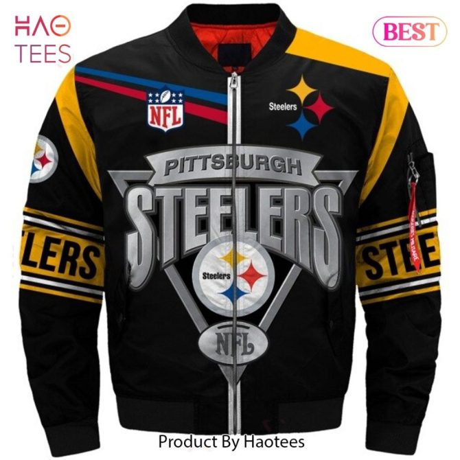 New Fashion   Pittsburgh Steelers Bomber Jacket Winter Coat Gift For Men - Image 7