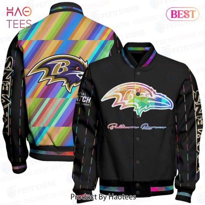 Colorful Baltimore Ravens Jacket - Stylish Unisex Varsity Bomber By Haotees