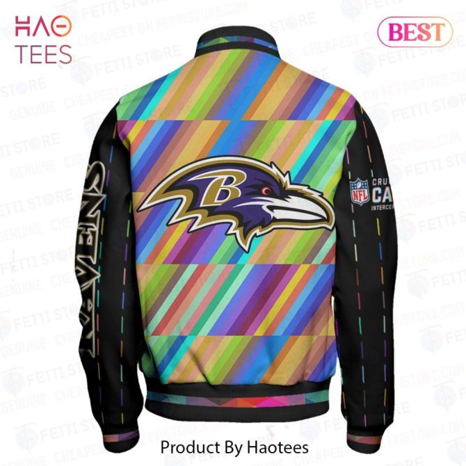 Colorful Baltimore Ravens Jacket - Stylish Unisex Varsity Bomber By Haotees - Image 3