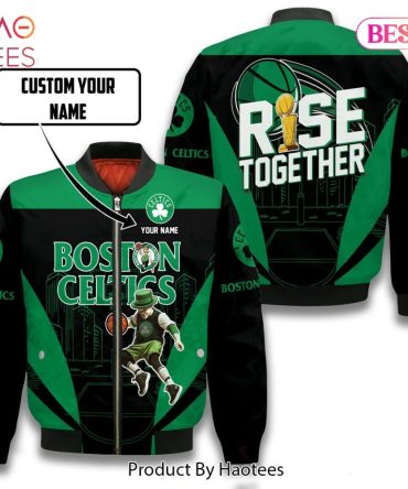 Premium Boston Celtics Pattern Personalized Name 3D Bomber Jacket Gift For Fan