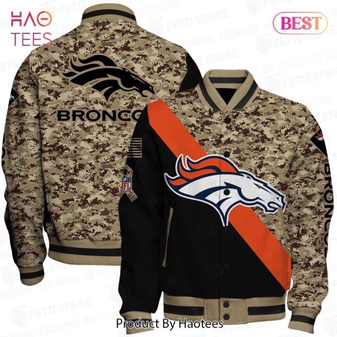 Men'S Camo Broncos Varsity Jacket - Nfl Team Apparel, Stylish & Warm