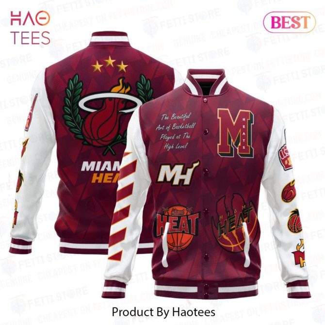 Miami Heat Basketball Varsity Jacket - Stylish Team Spirit Apparel By Haotees