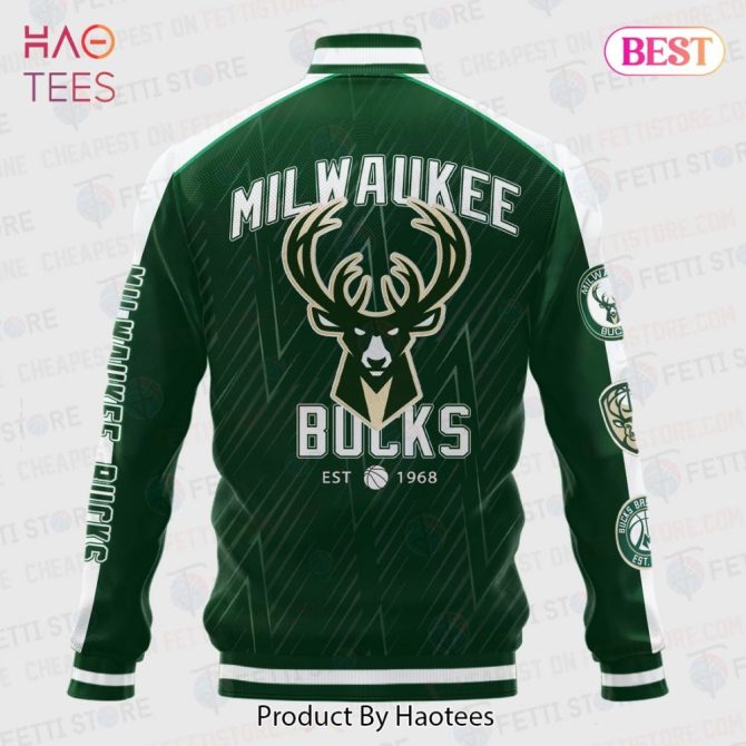 Milwaukee Bucks Green Varsity Jacket - Official Nba Team Apparel By Haotees - Image 3