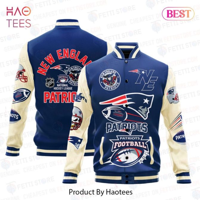 New England Patriots Varsity Jacket - Official Nfl Team Apparel By Haotees