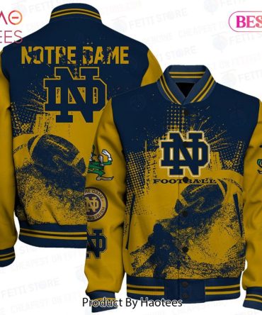 Notre Dame Fighting Irish Varsity Jacket - Bold Blue & Gold Design, Perfect Fan Gear