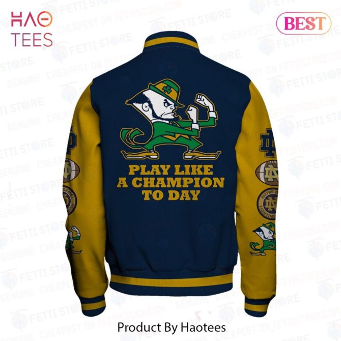 Notre Dame Fighting Irish Varsity Jacket - Play Like A Champion Today Design - Image 3