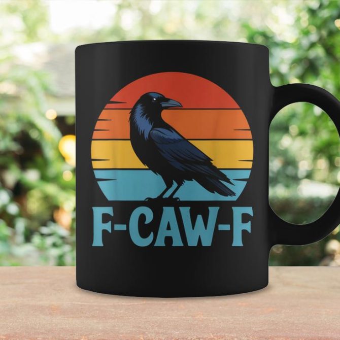 Retro F-Caw-F Black Bird Crow Crow Lover Coffee Mug