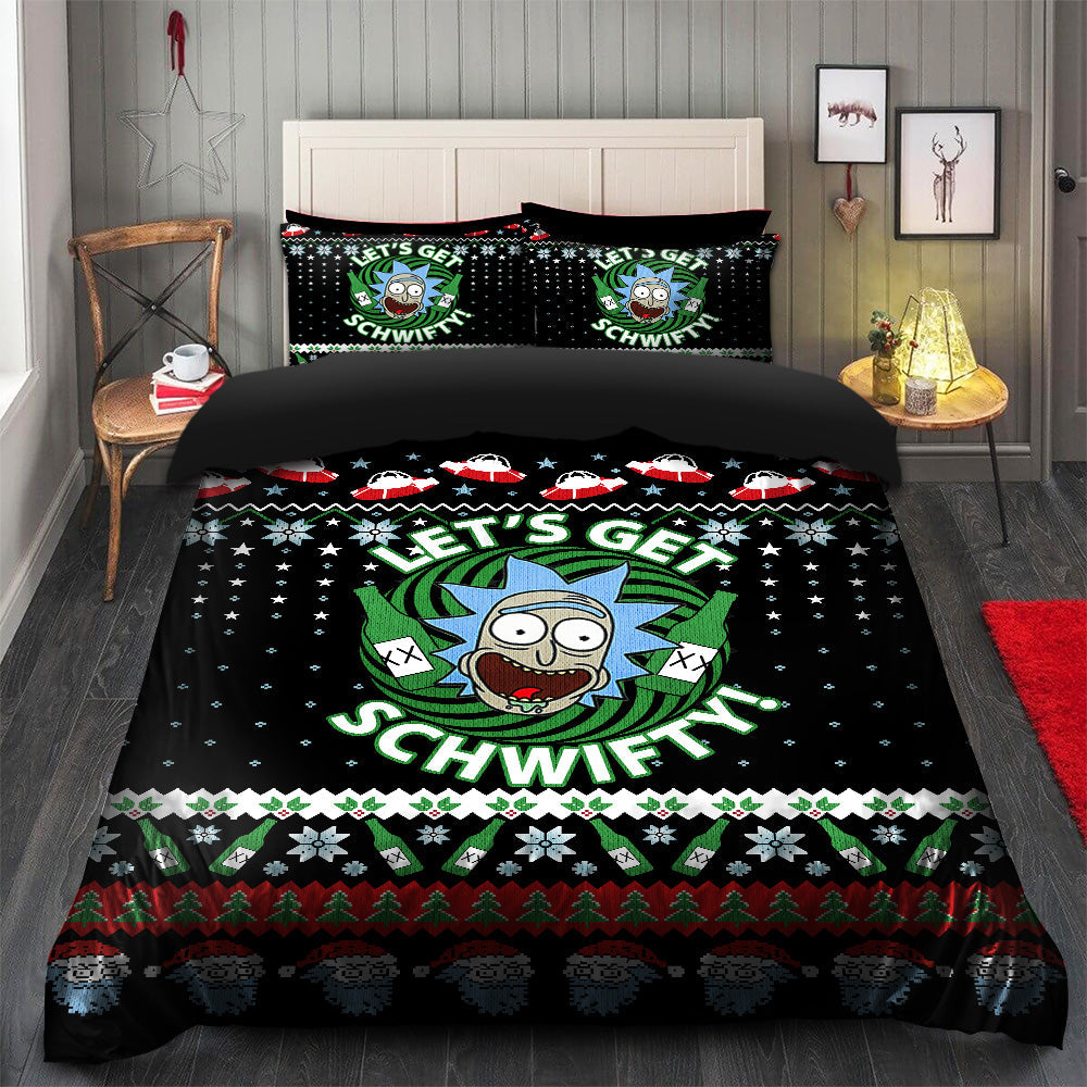 Rick And Morty Christmas Bedding Set Duvet Cover And 2 Pillowcases