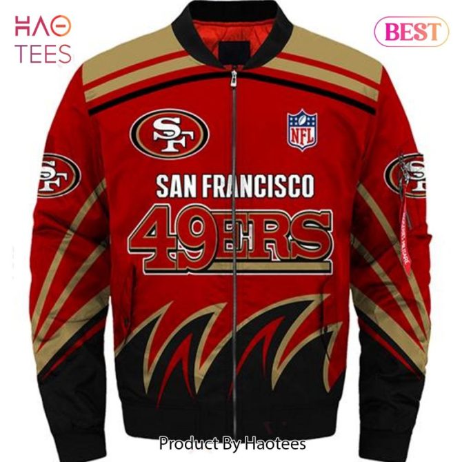 New Fashion   San Francisco 49Ers Bomber Jacket Style Winter Coat Gift For Men - Image 2