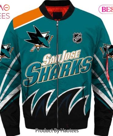 New Fashion   San Jose Sharks Bomber Jacket Style Winter Coat Gift For Men