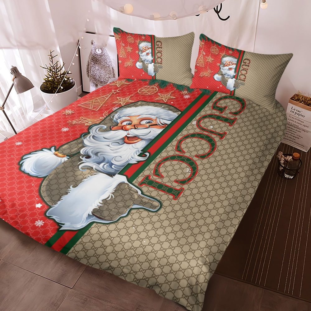 Santa Claus Gucci Pattern Bedding Sets - Image 3