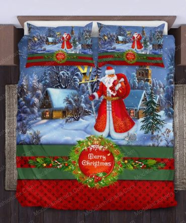 Santa Claus Louis Vuitton Merry Christmas Bedding Sets