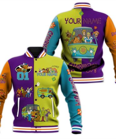 Custom Scooby-Doo Varsity Jacket - Personalized Name & Retro Cartoon Design