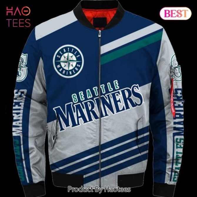 New Fashion   Seattle Mariners Bomber Jacket Style Winter Coat Gift For Men - Image 2