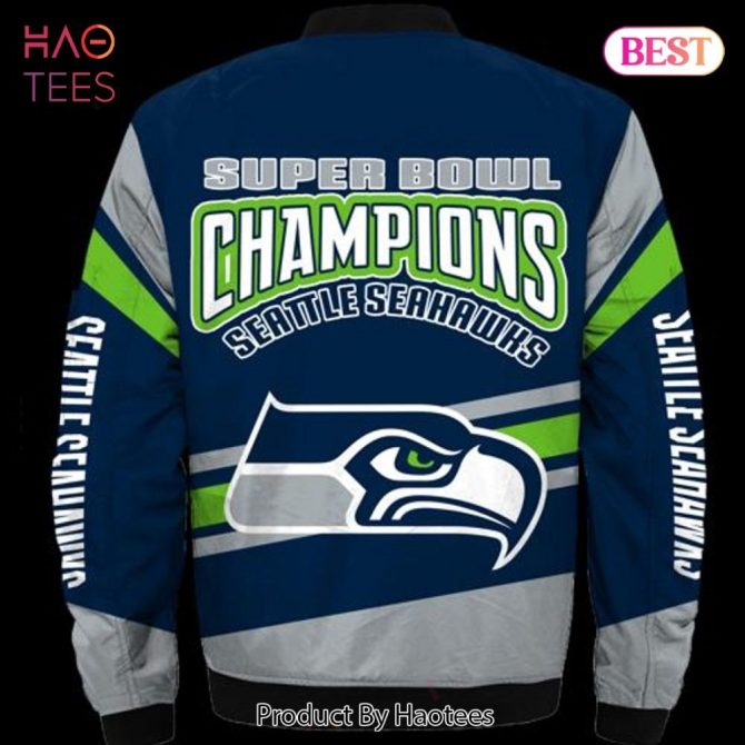 New Fashion   Seattle Seahawk Bomber Jacket Super Bowl Champions Winter Gift For Men - Image 2