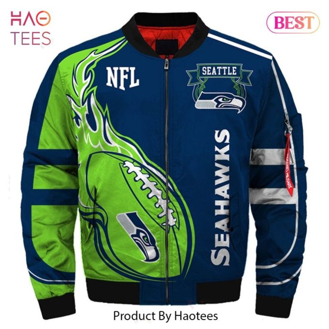 New Fashion   Seattle Seahawks Bomber Jacket Fashion Winter Coat Gift For Men