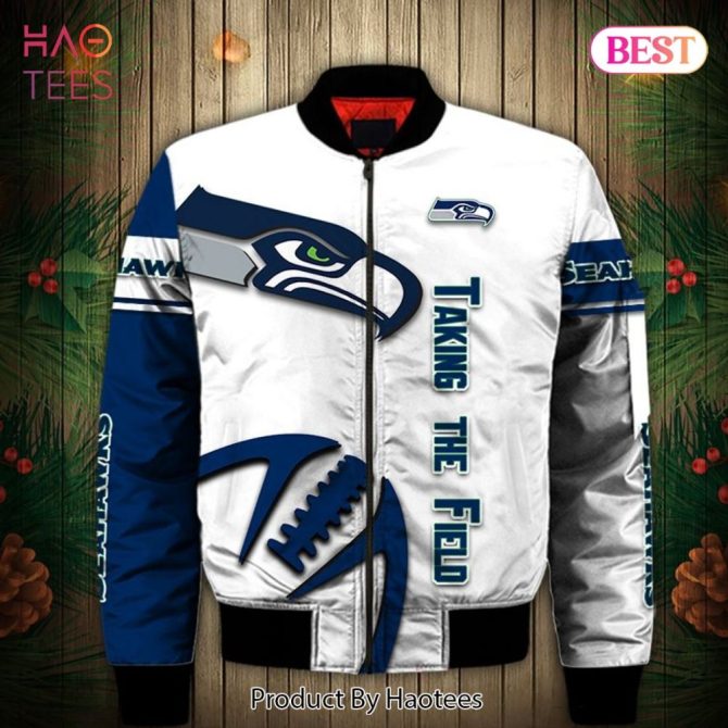 New Fashion   Seattle Seahawks Bomber Jacket Graphic Balls Gift For Fans
