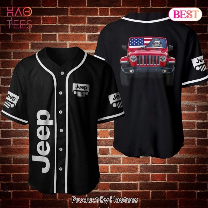 Jeep Baseball Jersey - Iconic Design With American Flag Print , Perfect For Jeep Lovers