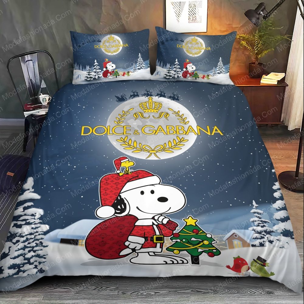 Snoopy Dog Dolce &Amp; Gabbana Merry Christmas Bedding Sets - Image 2