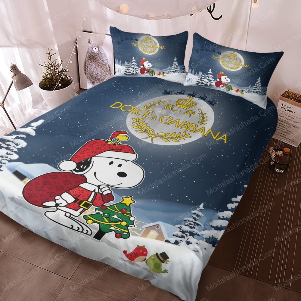 Snoopy Dog Dolce &Amp; Gabbana Merry Christmas Bedding Sets - Image 3