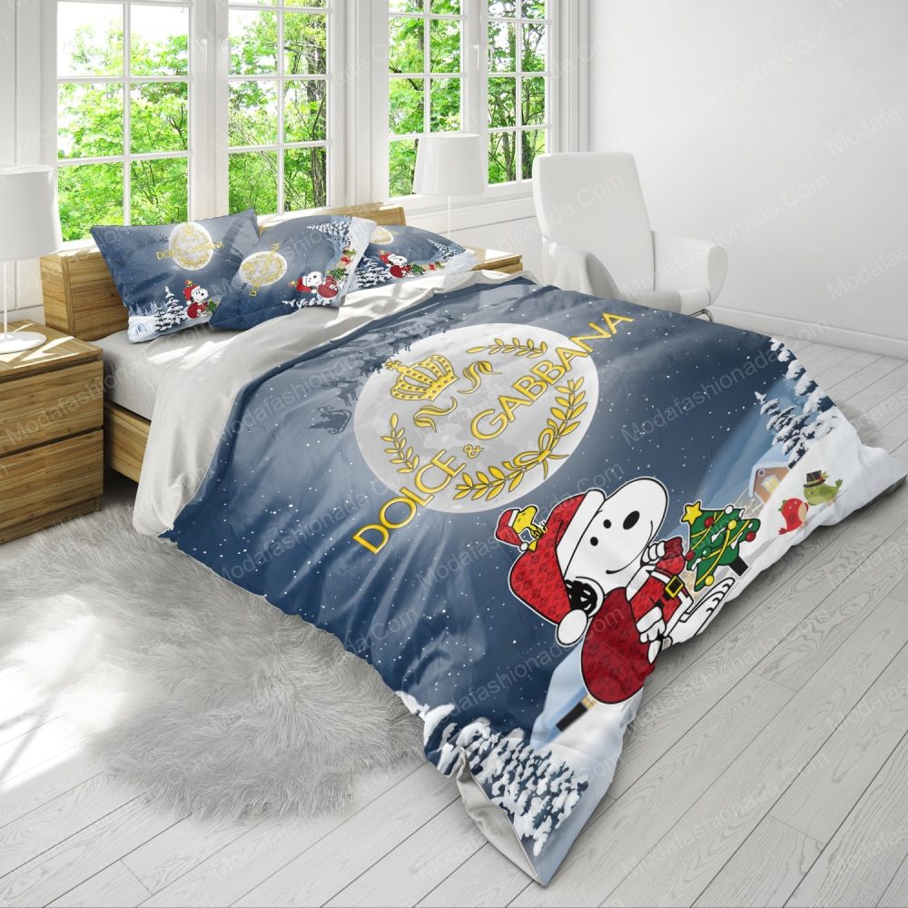 Snoopy Dog Dolce &Amp; Gabbana Merry Christmas Bedding Sets - Image 4