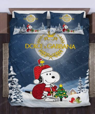 Snoopy Dog Dolce &Amp; Gabbana Merry Christmas Bedding Sets