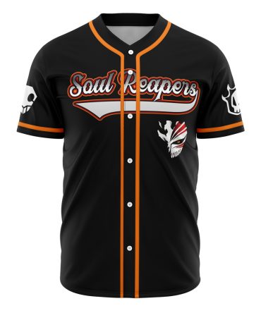 Soul Reapers Baseball Jersey - Black & Orange Design, Premium Quality, Unisex Sportswear