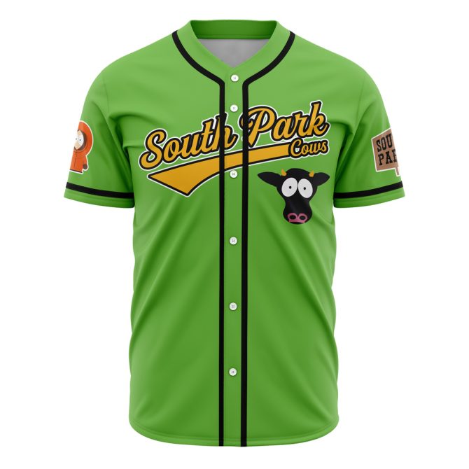South Park Cows Green Baseball Jersey - Fun Cartoon Fan Apparel