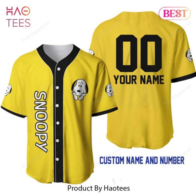 Custom Yellow Snoopy Baseball Jersey - Add Your Name & Number – Limited Edition!