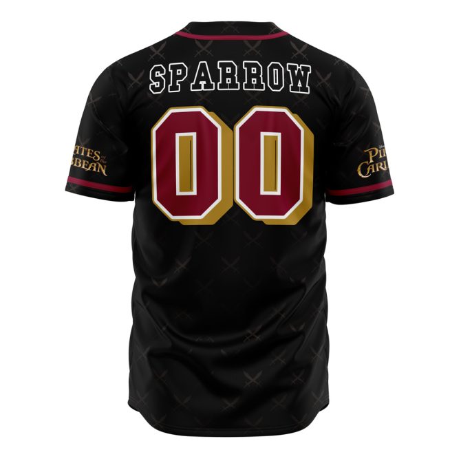 Pirate-Themed Black Baseball Jersey – Stylish & Comfortable Sportswear For Fans - Image 2