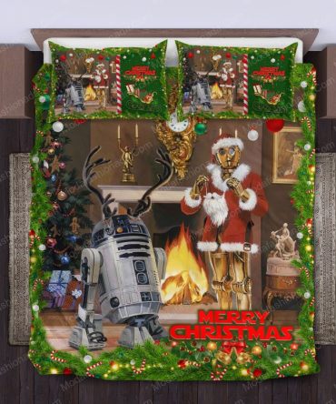 Festive Christmas Robot Bedding Set - Cozy Holiday Decor For Sci-Fi Fans