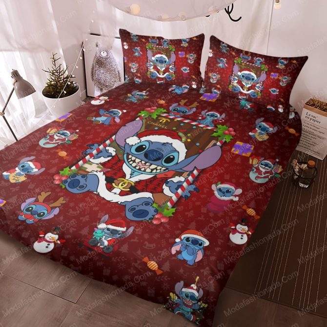 Cozy Holiday Stitch Bedding Set - Festive Red Christmas Comforter & Pillowcases - Image 3