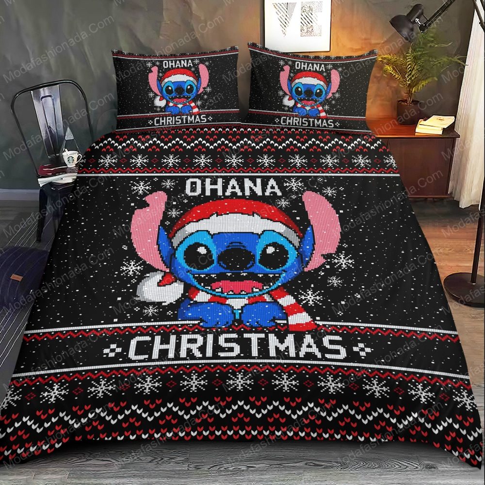 Festive Ohana Christmas Bedding Set - Cozy Holiday Stitch Design - Perfect Gift! - Image 2