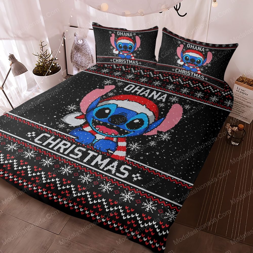 Festive Ohana Christmas Bedding Set - Cozy Holiday Stitch Design - Perfect Gift! - Image 3