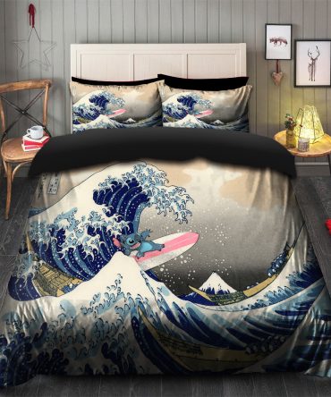Stitch The Great Wave Japan Bedding Set Duvet Cover And 2 Pillowcases