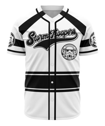 Stormtrooper Baseball Jersey - Stylish Black & White Fan Apparel For All Ages