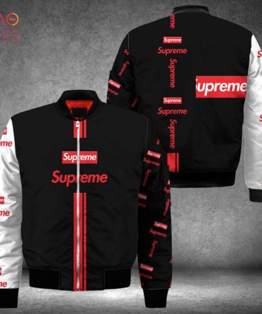 Hot Supreme Black White Red Luxury Brand Bomber Jacket Limited Edition