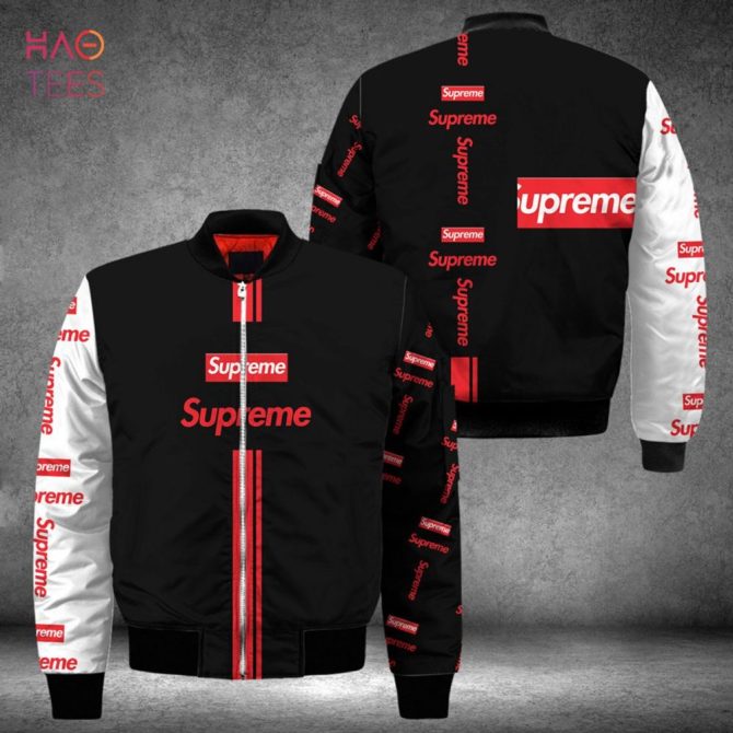 Hot Supreme Black White Red Luxury Brand Bomber Jacket Limited Edition