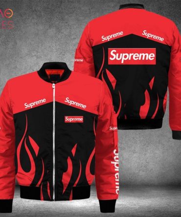 The Best Supreme Luxury Brand Flame Pattern Design Bomber Jacket Limited Edition