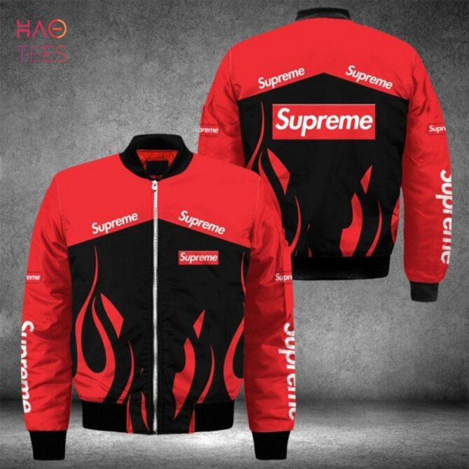 The Best Supreme Luxury Brand Flame Pattern Design Bomber Jacket Limited Edition - Image 2