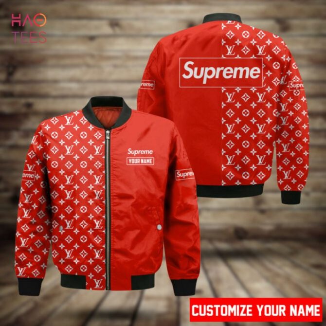 Custom Red Supreme Bomber Jacket - Personalized Name, Stylish & Unique Design - Image 2