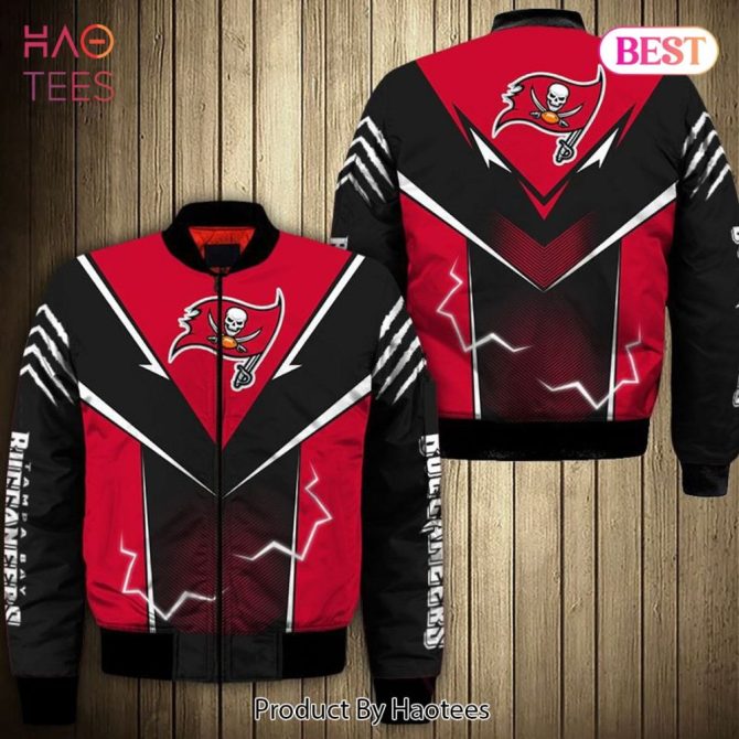 New Fashion   Tampa Bay Buccaneers Bomber Jacket Lightning Graphic Gift For Men
