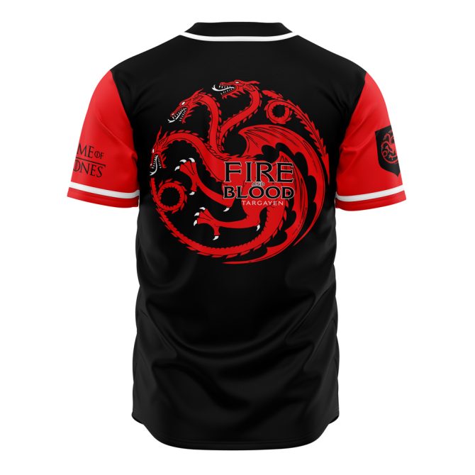 Game Of Thrones Targaryen Baseball Jersey - Unisex Fan Apparel, Black/Red, Sizes S-Xxl - Image 2