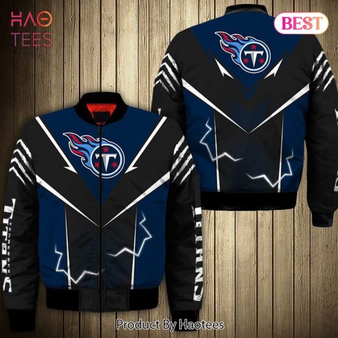 New Fashion   Tennessee Titans Bomber Jacket Lightning Graphic Gift For Men