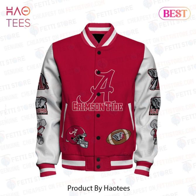 Alabama Crimson Tide Varsity Jacket - Bold Skull Design, Roll Tide Pride! - Image 2