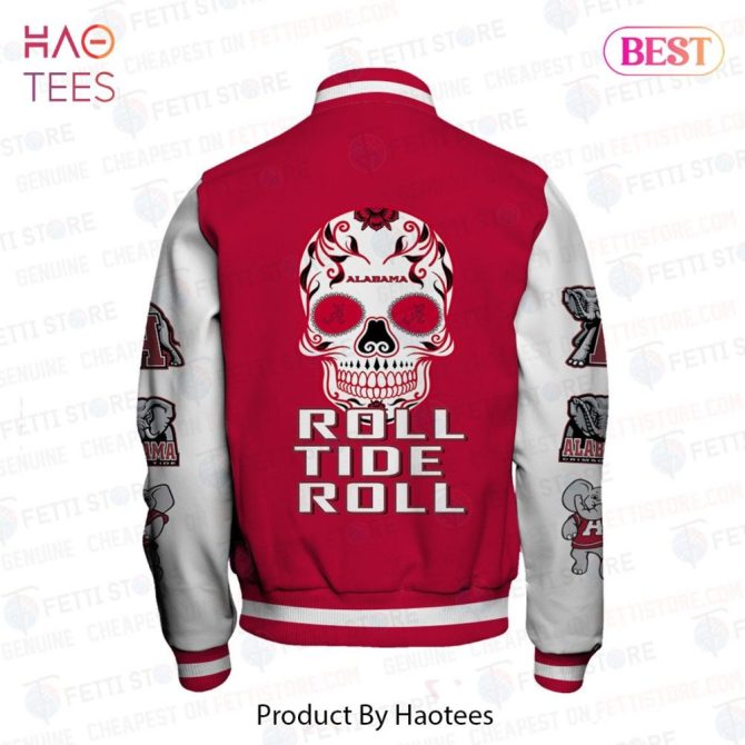 Alabama Crimson Tide Varsity Jacket - Bold Skull Design, Roll Tide Pride! - Image 3