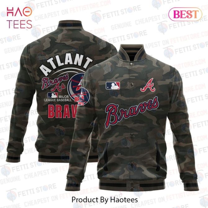 Atlanta Braves Camo Bomber Jacket - Stylish Mlb Fan Apparel By Haotees