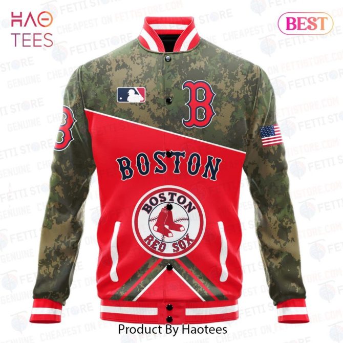Boston Red Sox Camo Varsity Jacket - Stylish Mlb Fan Gear For Champions - Image 2